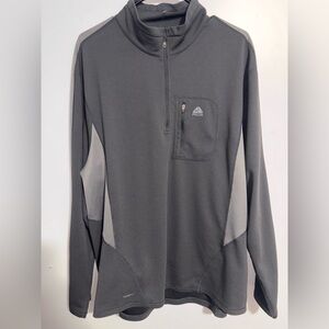 Nike ACG 2-Tone Gray 1/4 Zip Pullover Jacket Mens 2XL Fit Dry Zip Pocket Trail